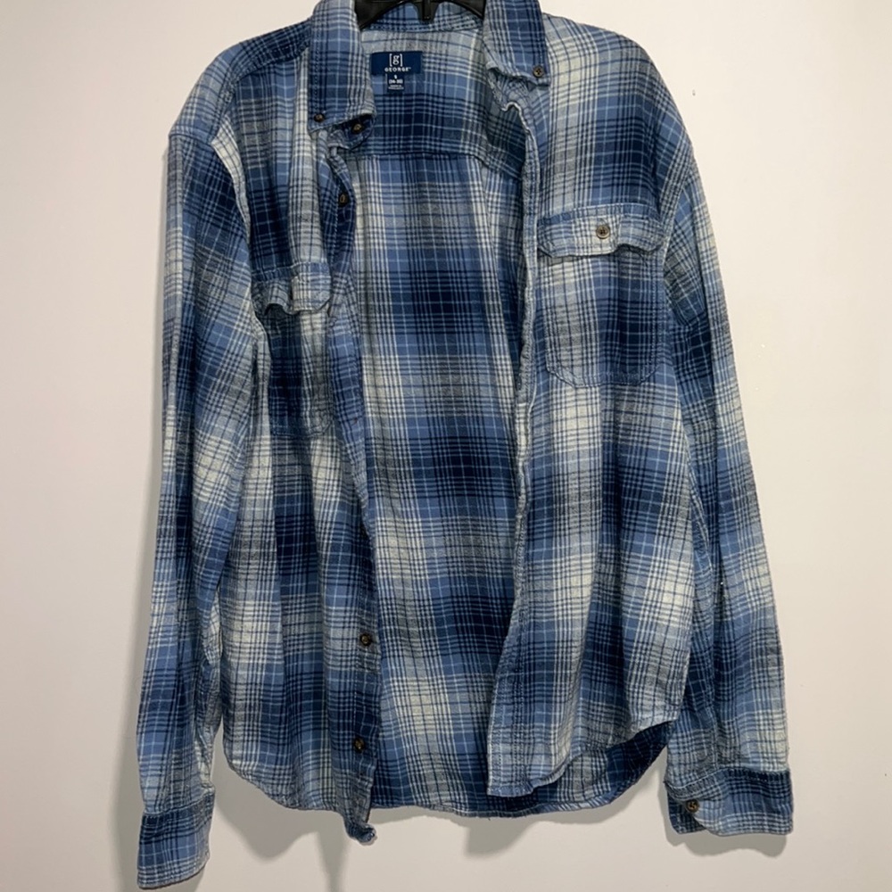 long sleeve blue flannel